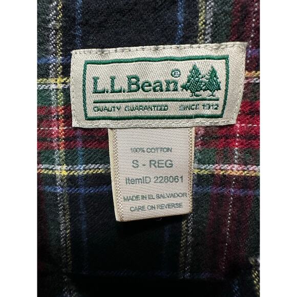 L.L. Bean Men’s Flannel Shirt Plaid Long Sleeve Button-Up Size Small - Picture 7 of 7